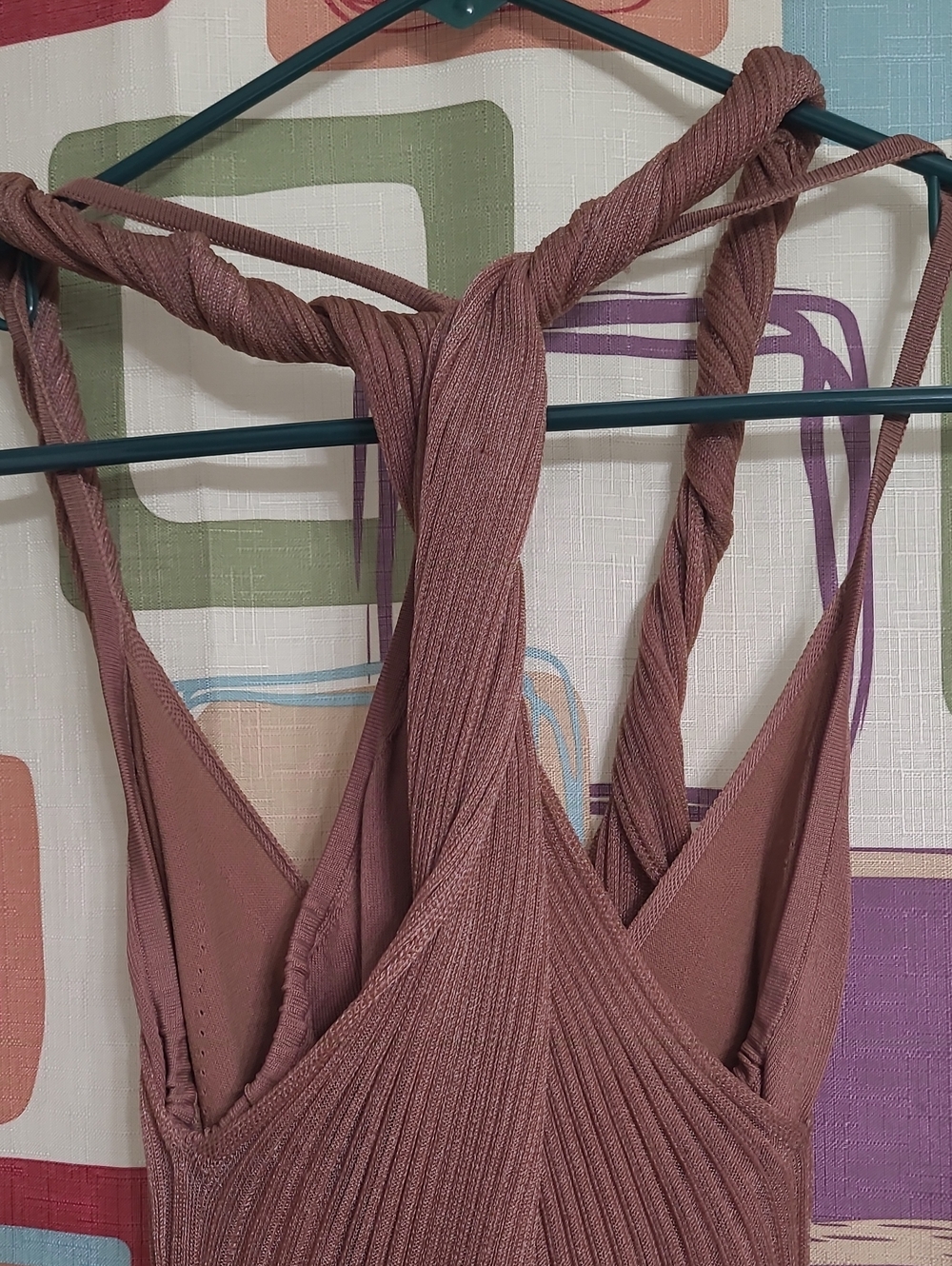 DION LEE Rust-Brown Pleated Maxi Dress - Picture 6 of 9